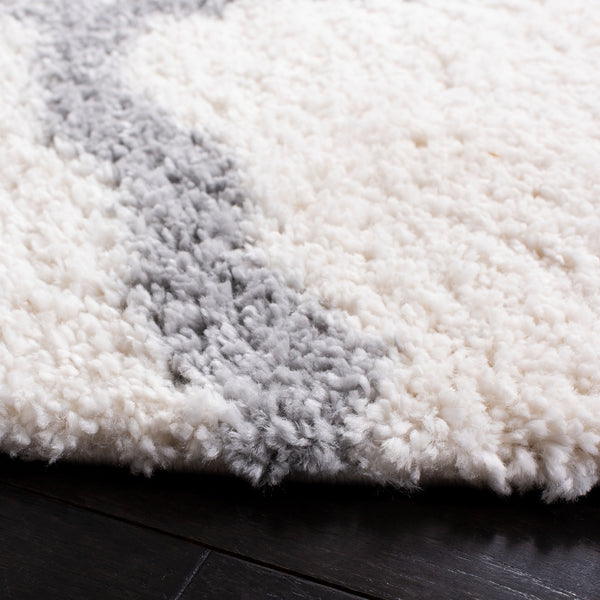 Parma Shag 521 Shag & Flokati Power Loomed Polypropylene Pile Rug Cream / Grey