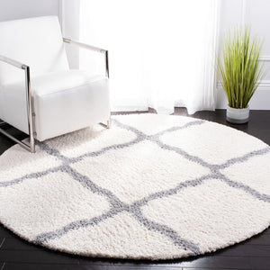 Parma Shag 521 Shag & Flokati Power Loomed Polypropylene Pile Rug Cream / Grey