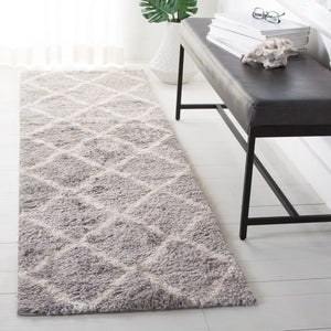 Parma Shag 521 Shag & Flokati Power Loomed Polypropylene Pile Rug Grey / Cream