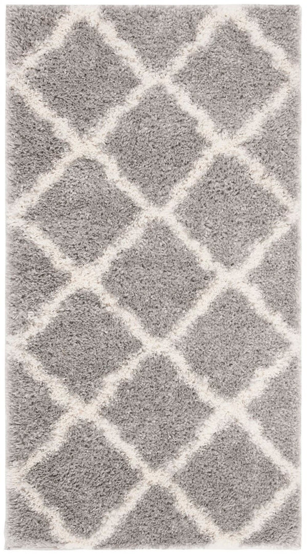 Parma Shag 521 Shag & Flokati Power Loomed Polypropylene Pile Rug Grey / Cream