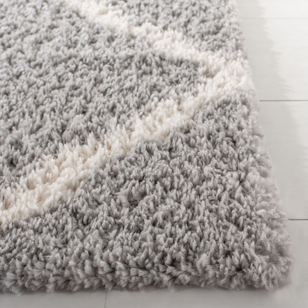 Parma Shag 521 Shag & Flokati Power Loomed Polypropylene Pile Rug Grey / Cream