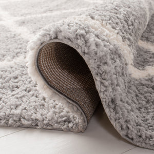 Parma Shag 521 Shag & Flokati Power Loomed Polypropylene Pile Rug Grey / Cream