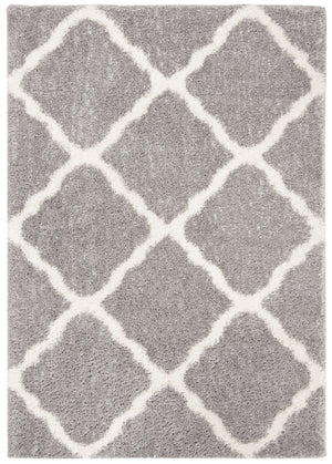 Parma Shag 521 Shag & Flokati Power Loomed Polypropylene Pile Rug Grey / Cream