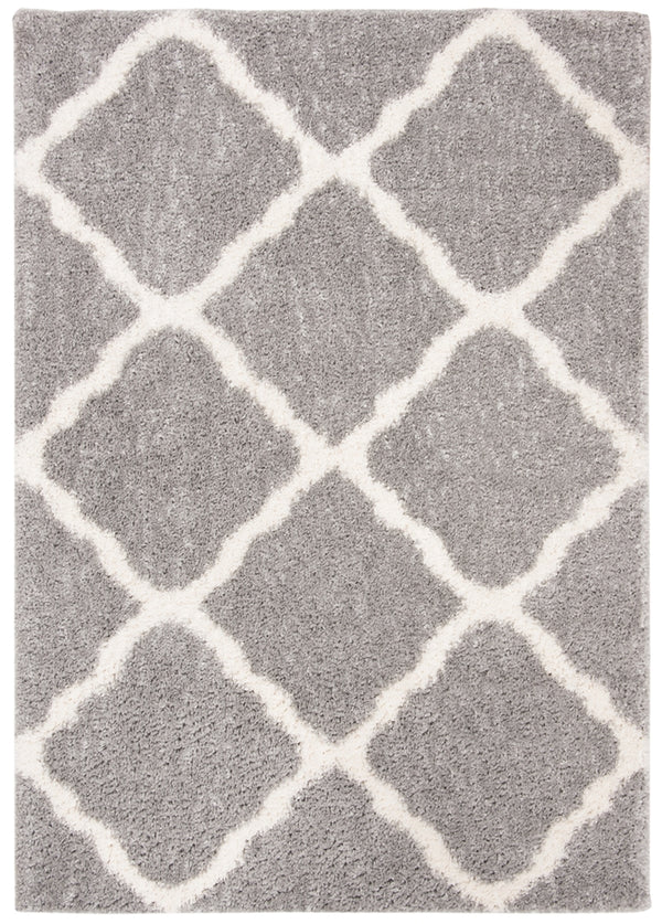 Parma Shag 521 Shag & Flokati Power Loomed Polypropylene Pile Rug Grey / Cream