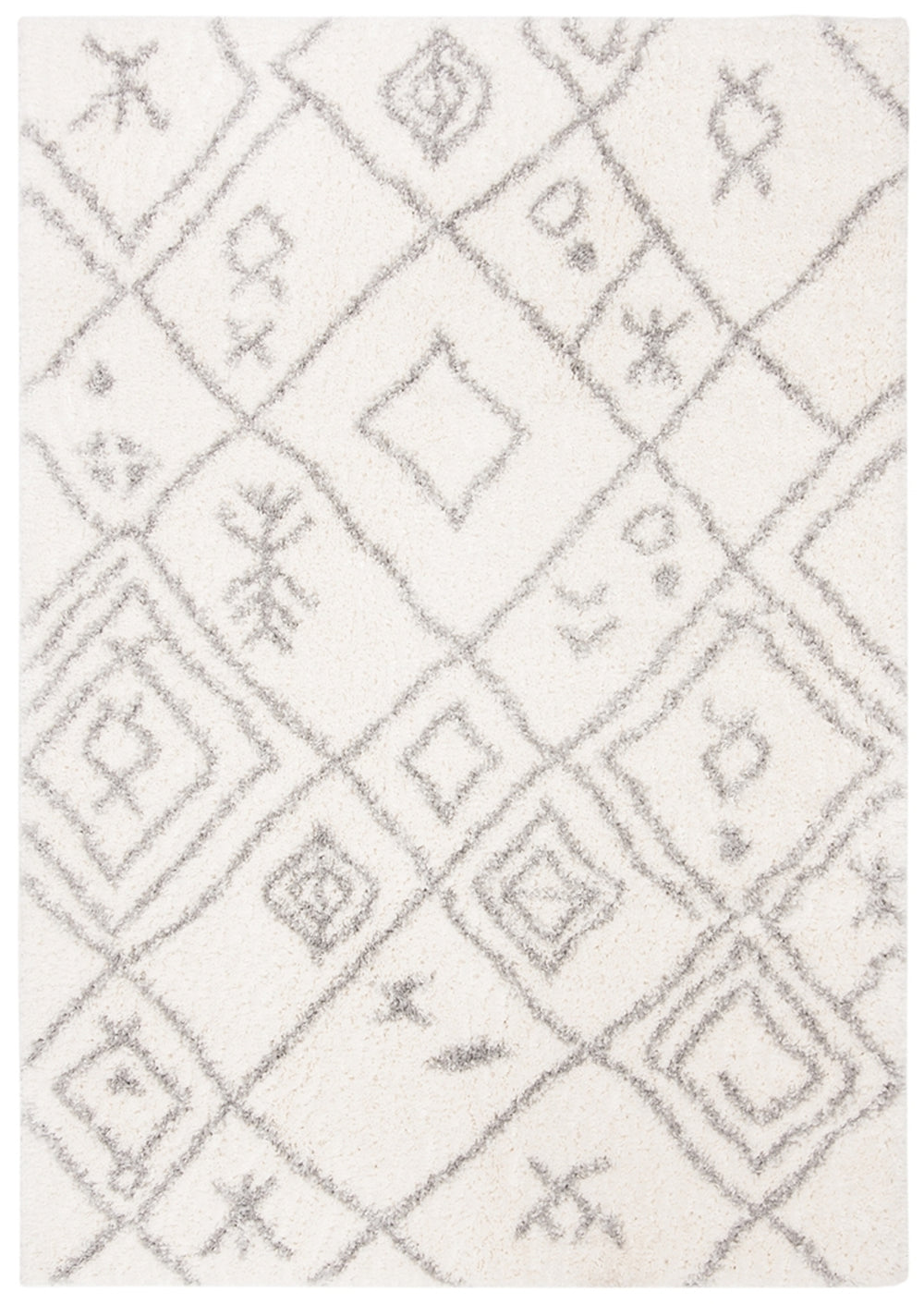 Parma Shag 583 Shag & Flokati Power Loomed Polypropylene Pile Rug Cream / Grey