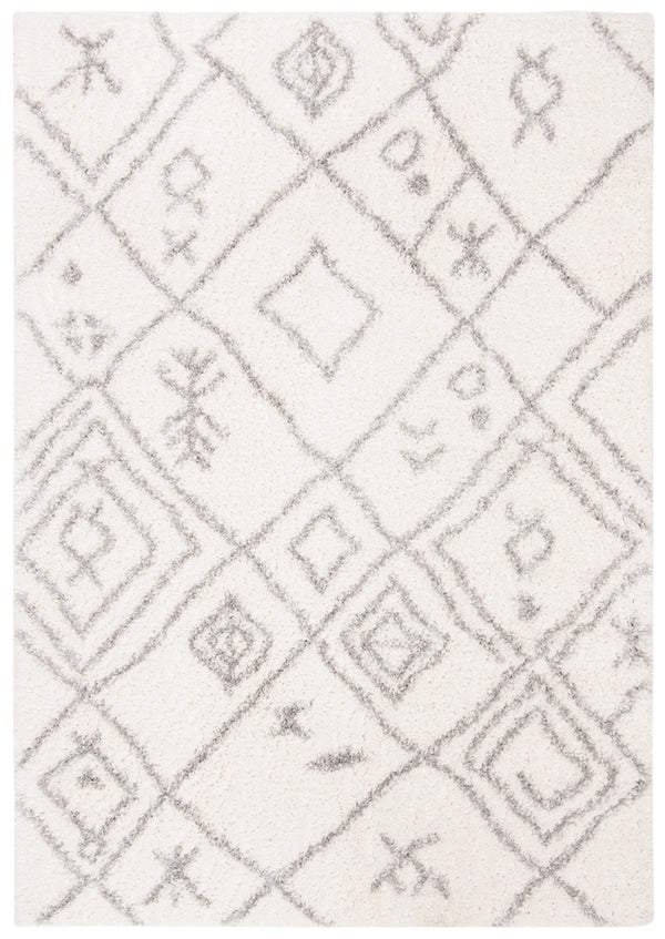 Parma Shag 583 Shag & Flokati Power Loomed Polypropylene Pile Rug Cream / Grey
