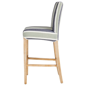 Milton Fabric Bar Stool Hurley Stripe Blue
