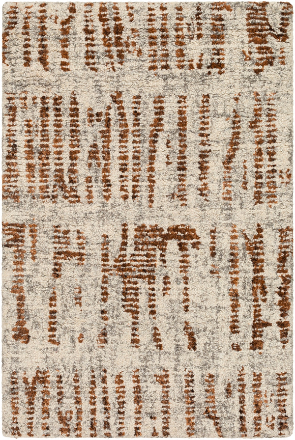 Primal PML-1001 Modern NZ Wool, Viscose Rug PML1001-810 Peach, Light Gray, Dark Brown, Cream 60% NZ Wool, 40% Viscose 8' x 10'