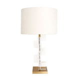 Spire Collection in Modern Style Table Lamp with E Bulb and White Shade- H x LD, On-Off Switch