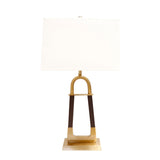 Pasargad Majestic Collection Modern Metal Base White and Gold Table Lamp with E Bulb and White Shade - HWD, On-Off Switch PMT-30072W-PASARGAD