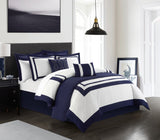 Hortense Navy Queen 8pc Comforter Set