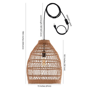 Elodia Pendant Light - Coastal Chic Rattan Design with Stunning Light Play, Perfect for Tropical Décor