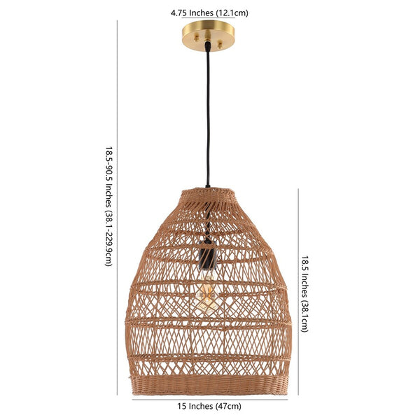 Elodia Pendant Light - Coastal Chic Rattan Design with Stunning Light Play, Perfect for Tropical Décor