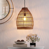 Elodia Pendant Light - Coastal Chic Rattan Design with Stunning Light Play, Perfect for Tropical Décor