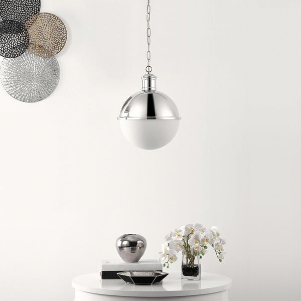 Daylily Pendant Light - Modern Retro Chic Design with Whimsical White Glass Shade for Stylish Interiors