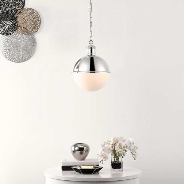 Daylily Pendant Light - Modern Retro Chic Design with Whimsical White Glass Shade for Stylish Interiors