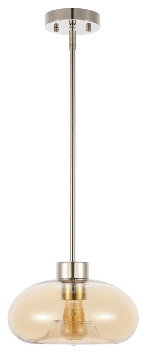 Safavieh Jorie, 11 Inch, Amber/Nickel, Glass/Iron Pendant Amber / Nickel Glass PND4151A