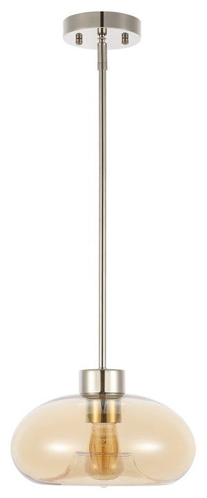 Safavieh Jorie, 11 Inch, Amber/Nickel, Glass/Iron Pendant Amber / Nickel Glass PND4151A