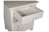 Porter Designs Bali Solid Hand Carved Wood Vintage Nightstand White 04-196-04-BCC01/WHT