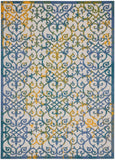 Nourison Aloha ALH21 Outdoor Machine Made Power-loomed Indoor/outdoor Area Rug Ivory Blue 12' x 15' 99446829740