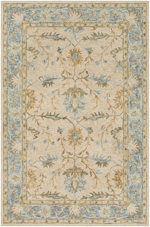Panipat PNP-2308 Traditional Wool Rug PNP2308-912 Light Gray, Charcoal, Pale Blue, Khaki, Dark Brown, Olive, Mustard, Wheat 100% Wool 9' x 12'