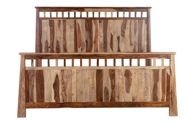 Porter Designs Kalispell Solid Sheesham Wood King Natural Bed Natural 04-116-17-PDU101-KIT