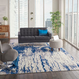 Nourison Twilight TWI29 Artistic Machine Made Loomed Indoor Area Rug Ivory Blue 8'6" x 11'6" 99446493941