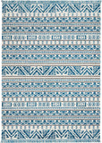 Nourison Kamala DS503 Tribal Machine Made Power-loomed Indoor only Area Rug Ivory/Blue 9'3" x 12'9" 99446407627