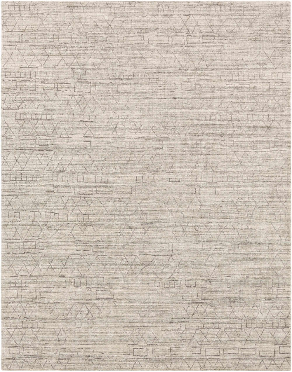 Pokhara POK-2300 Global Viscose, Wool Rug POK2300-81012 Taupe, Khaki, Light Gray, Medium Gray 75% Viscose, 25% Wool 8'10" x 12'