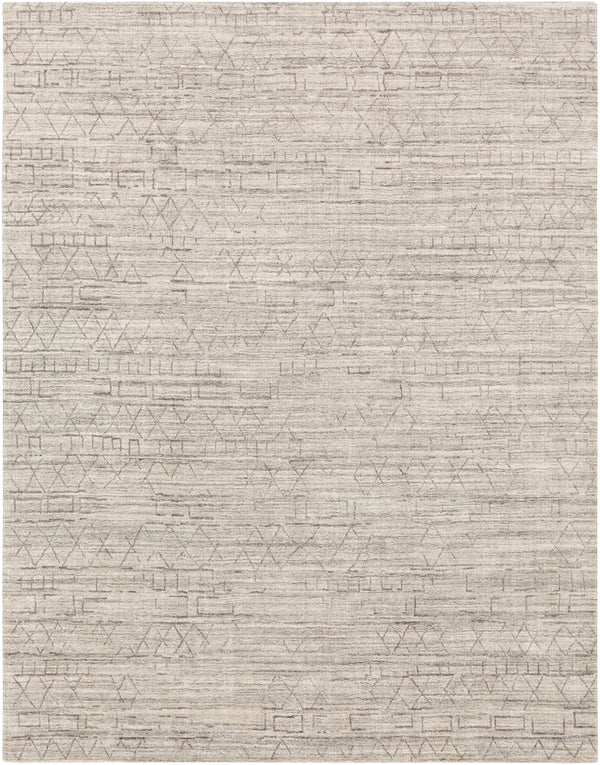 Pokhara POK-2300 Global Viscose, Wool Rug POK2300-69 Taupe, Khaki, Light Gray, Medium Gray 75% Viscose, 25% Wool 6' x 9'