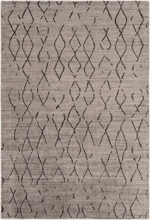 Pokhara POK-2301 Global Viscose, Wool Rug POK2301-81012 Medium Gray, Charcoal, Black 75% Viscose, 25% Wool 8'10" x 12'