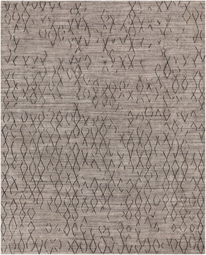 Pokhara POK-2301 Global Viscose, Wool Rug POK2301-69 Medium Gray, Charcoal, Black 75% Viscose, 25% Wool 6' x 9'