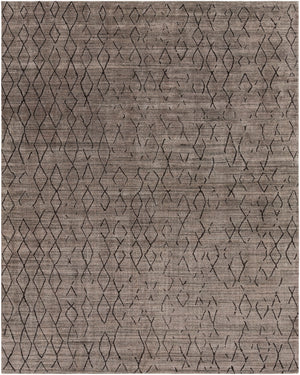 Pokhara POK-2301 Global Viscose, Wool Rug POK2301-810 Medium Gray, Charcoal, Black 75% Viscose, 25% Wool 8' x 10'
