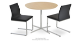 Diana Dining Table Set: Two Polo Flat Black PPM and Diana Dining. Table