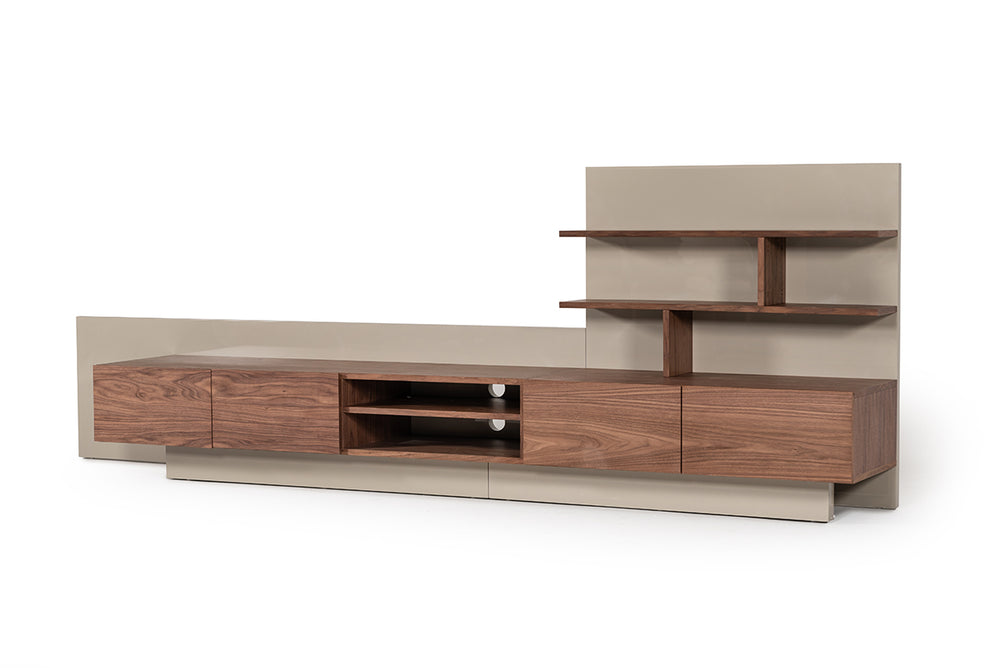 VIG Furniture Nova Domus Pompeii Contemporary Grey & Walnut TV Stand VGBBVIG180501TV