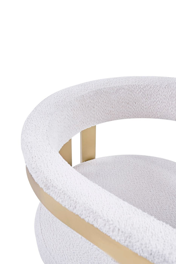 VIG Furniture Modrest Pontiac - Modern Beige Sherpa & Gold Dining Chair VGZAY129-BEI-DC