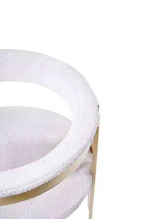 VIG Furniture Modrest Pontiac - Modern Beige Sherpa & Gold Dining Chair VGZAY129-BEI-DC