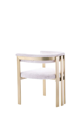 VIG Furniture Modrest Pontiac - Modern Beige Sherpa & Gold Dining Chair VGZAY129-BEI-DC