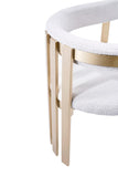 VIG Furniture Modrest Pontiac - Modern Beige Sherpa & Gold Dining Chair VGZAY129-BEI-DC