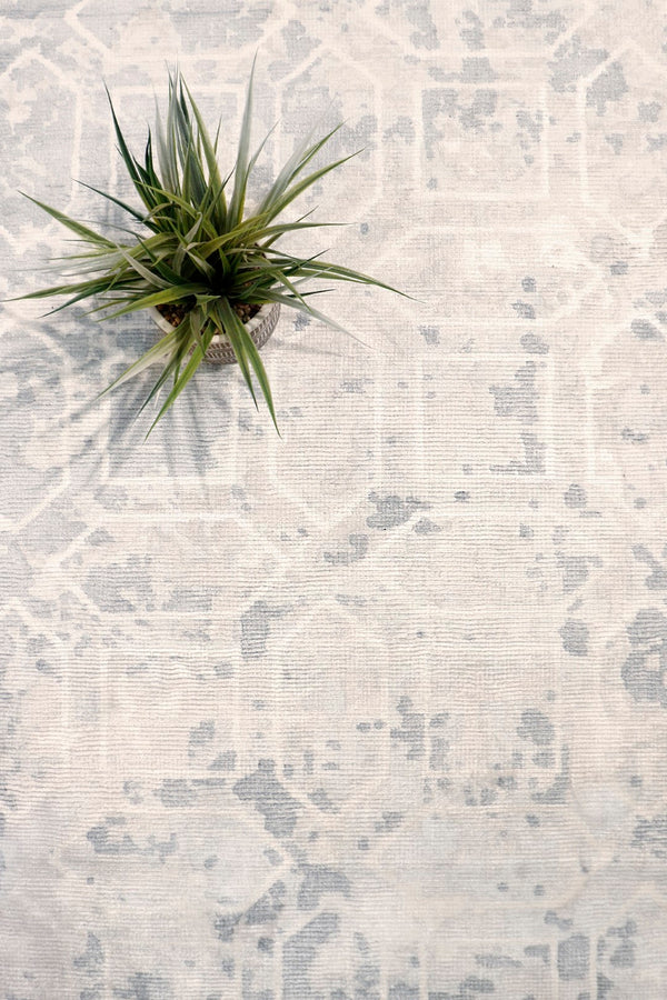 Pasargad Beverly Collection Hand-Loomed Grey Silk Rug POP-8402 9x12-PASARGAD