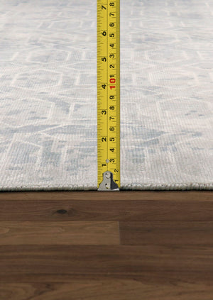 Pasargad Beverly Collection Hand-Loomed Grey Silk Rug POP-8402 9x12-PASARGAD