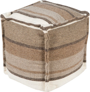 Patch POUF-99 Cottage Wool, Polyester/Polyfill, Cotton Pouf POUF-99 Taupe, Tan, Cream, Dark Brown 100% Wool, 100% Polyester/Polyfill, 100% Cotton 18"H x 18"W x 18"D