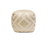 Pasargad Grandcanyon Cotton Pouf (Ivory) PPF-064-1GLD-PASARGAD