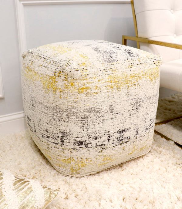Pasargad Pasargad Grand Canyon Distressed Cotton Pouf (Distressed, ) PPF-283-1-PASARGAD