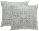 Safavieh Moroccan  Pillow -Set Of 2 Arctic Blue Embroidered Polypropelene PPL208A-2020-SET2