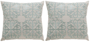 Safavieh Moroccan  Pillow -Set Of 2 Arctic Blue Embroidered Polypropelene PPL208A-2020-SET2