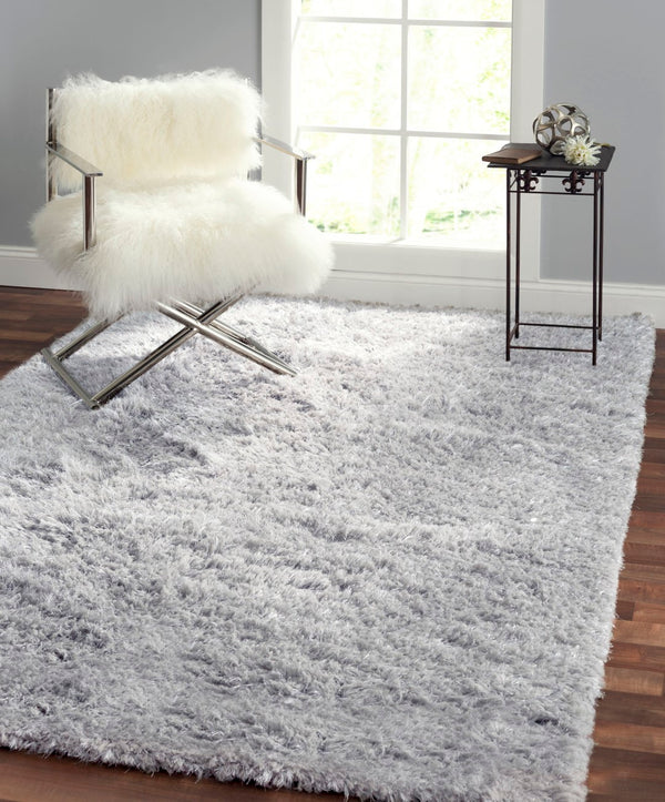 Pasargad Pasargad Paris Shag Collection Hand-Woven Poly & Cotton Shaggy Area Rug PPSR-13121G 5x8-PASARGAD