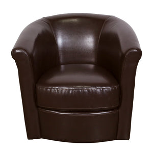 Porter Designs Marvel Contemporary Leather-Look Swivel Accent Chair Contemporary Accent - Swivel Brown 02-201C-06-210