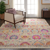 Nourison Vintage Kashan VKA04 Vintage Machine Made Power-loomed Indoor Area Rug Ivory/Multicolor 8'10" x 11'10" 99446455697