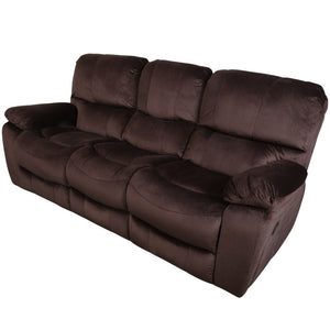 Porter Designs Ramsey Microfiber Transitional Reclining Sofa Brown 03-112C-01-6012